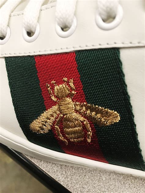 gucci ace bee on feet|ace sneakers Gucci.